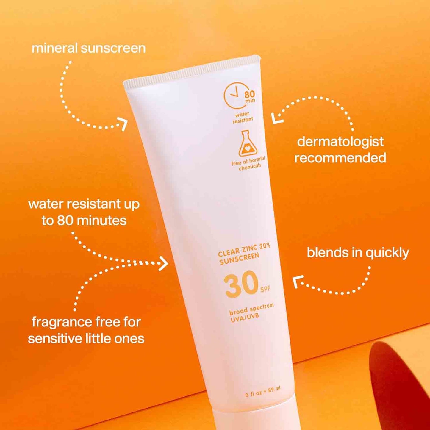 Mineral Sunscreen, SPF 30 Clear Zinc Oxide Baby Sunscreen