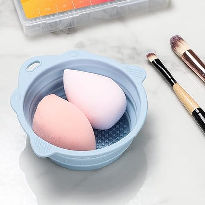 Makeup Sponge Set Blender Sponges 7 Pcs for Liquid, Cream, and Powder, Multi-colored with 1 Mini Makeup Sponge Pink (F-PinkGrey)